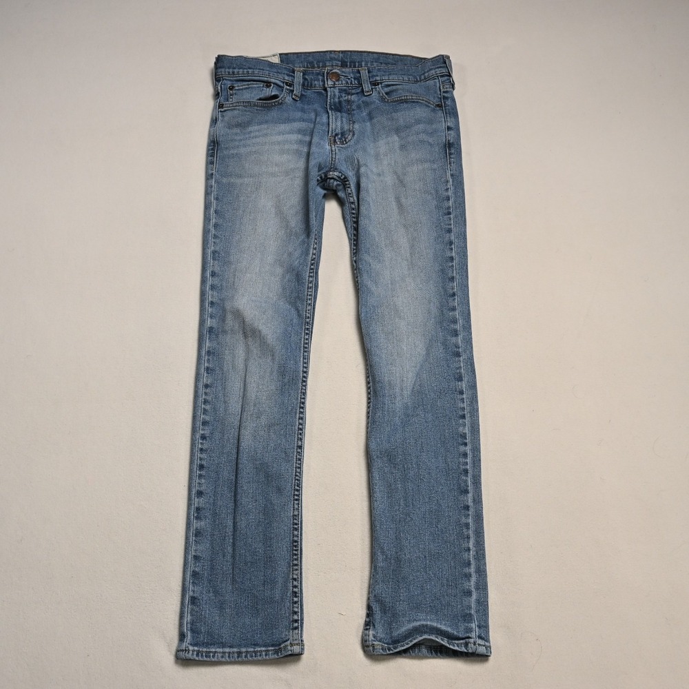 Hollister Jeans Mens 30x29 Skinny Preppy Casual Denim Belt Loops Blue
